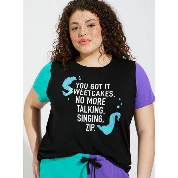 Disney The Little Mermaid Ursula Crew Neck Color Block Top Torrid plus size 6. - Picture 1 of 6